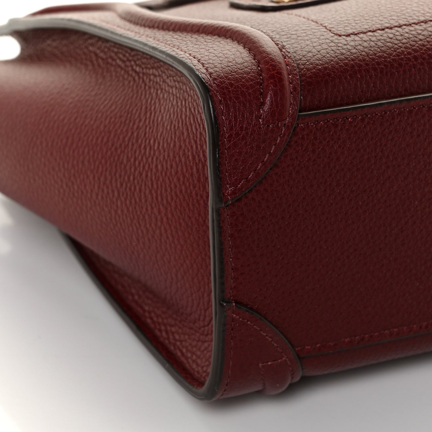 Drummed Calfskin Nano Luggage Light Burgundy