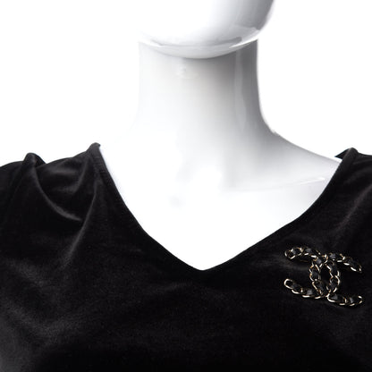 Chanel Lambskin Chain CC Brooch Black Gold 2 of 5