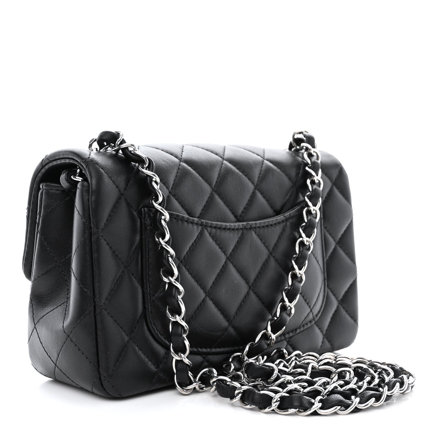 Chanel Lambskin Quilted Mini Rectangular Flap Black 3 of 10