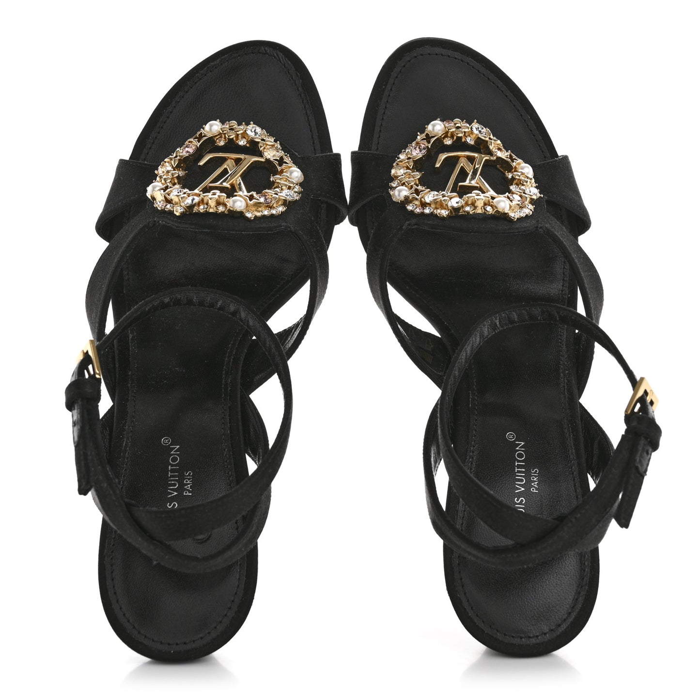 Satin Met Sandal 36.5 Black
