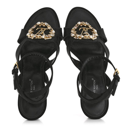 Louis Vuitton Satin Met Sandal 36.5 Black 2 of 10