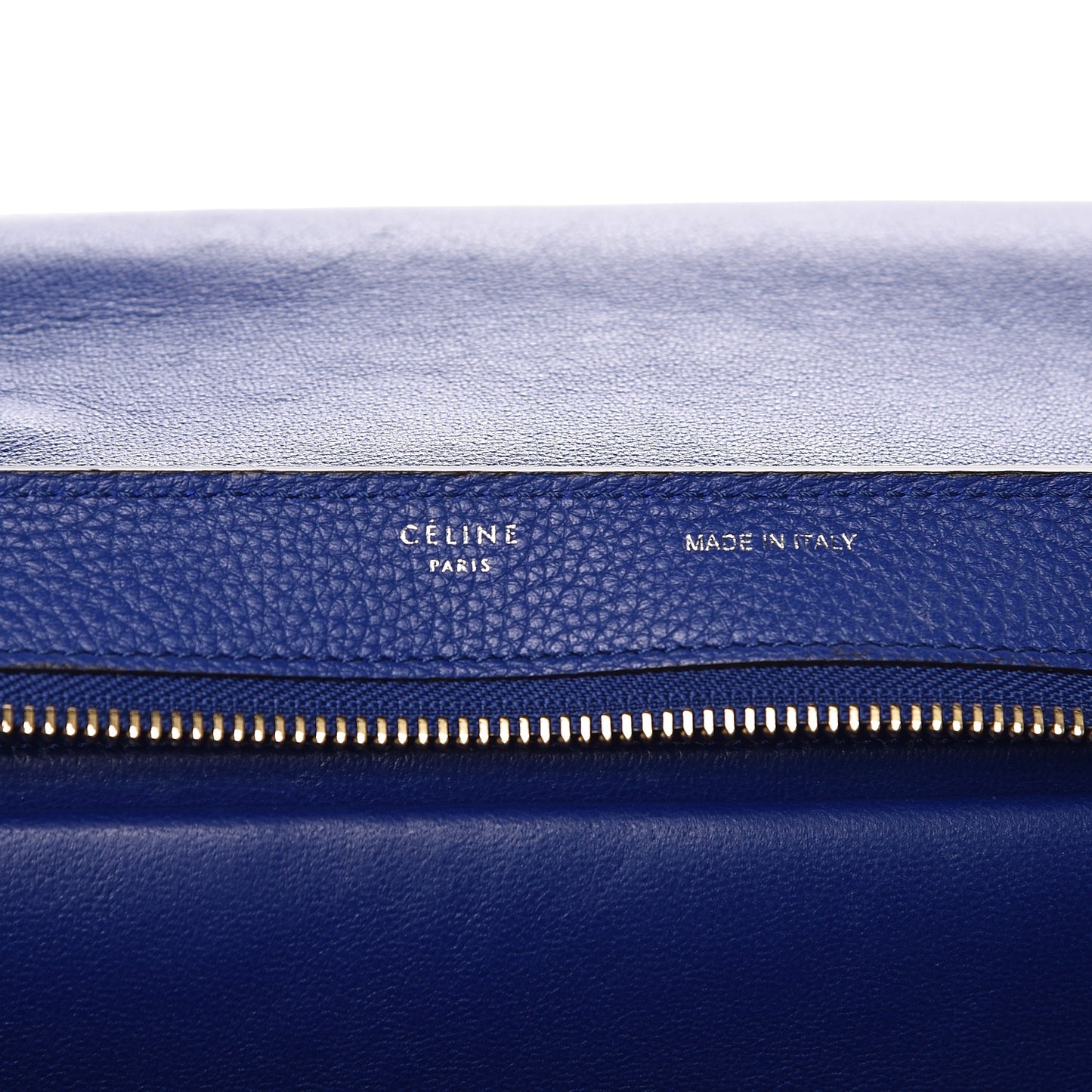 Drummed Calfskin Suede Small Trapeze Indigo
