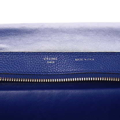 Celine Drummed Calfskin Suede Small Trapeze Indigo 6 of 8