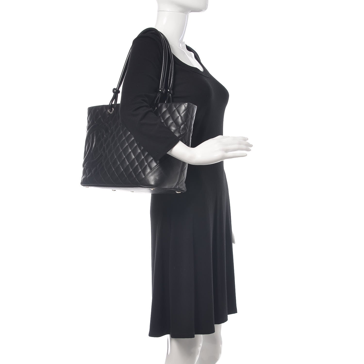 Chanel Calfskin Quilted Large Cambon Tote Black 2 of 18