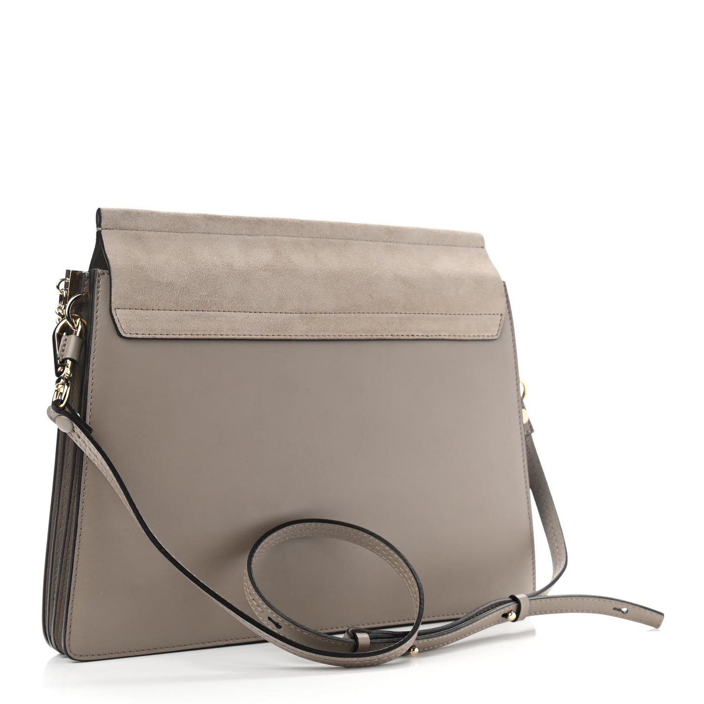 Calfskin Suede Medium Faye Shoulder Bag Motty Grey
