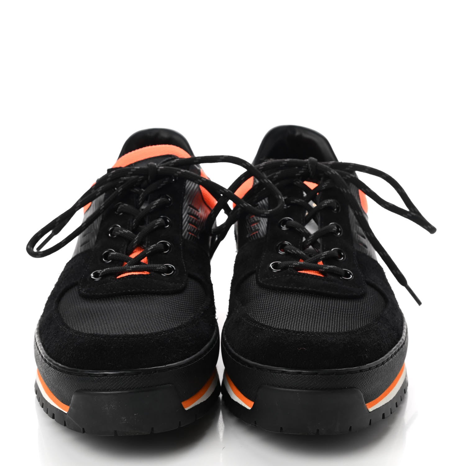 Louis Vuitton Epi Suede Mens Harlem Richelieu Sneakers 7 Black Orange 2 of 9