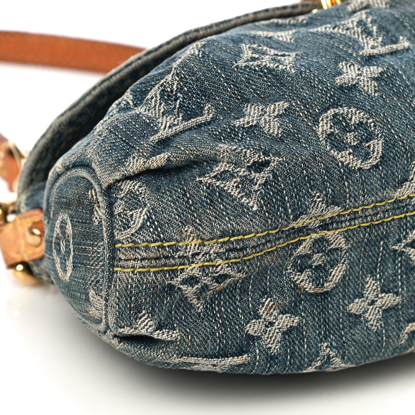 Monogram Denim Mini Pleaty Blue