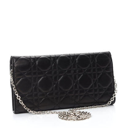 Christian Dior Lambskin Cannage Miss Dior Chain Wallet Black 3 of 12