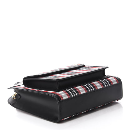 Burberry Calfskin Nylon Tartan Mini Pocket Bag Bright Red 4 of 10