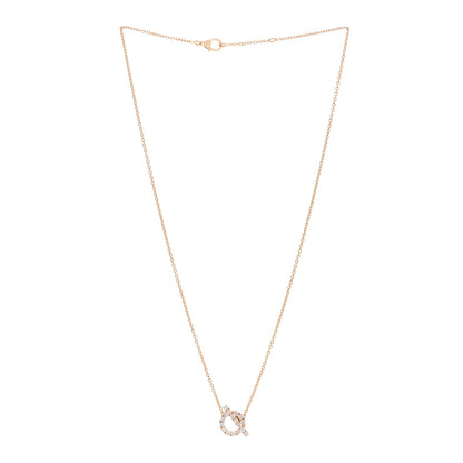 Hermes 18K Rose Gold Diamond Finesse Pendant Necklace 3 of 5