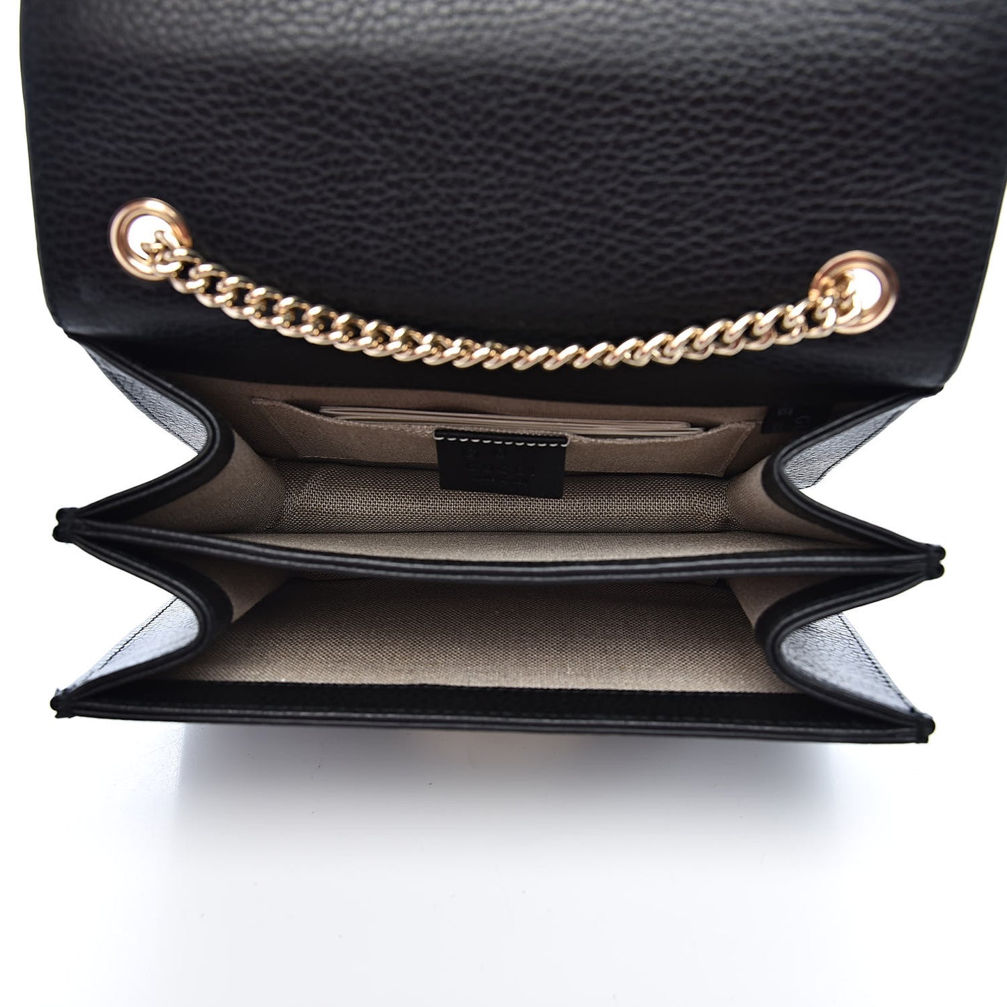 Dollar Calfskin Small Interlocking G Shoulder Bag Black
