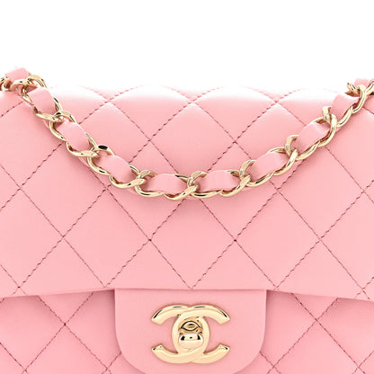 Chanel Lambskin Quilted Mini Rectangular Flap Pink 8 of 11