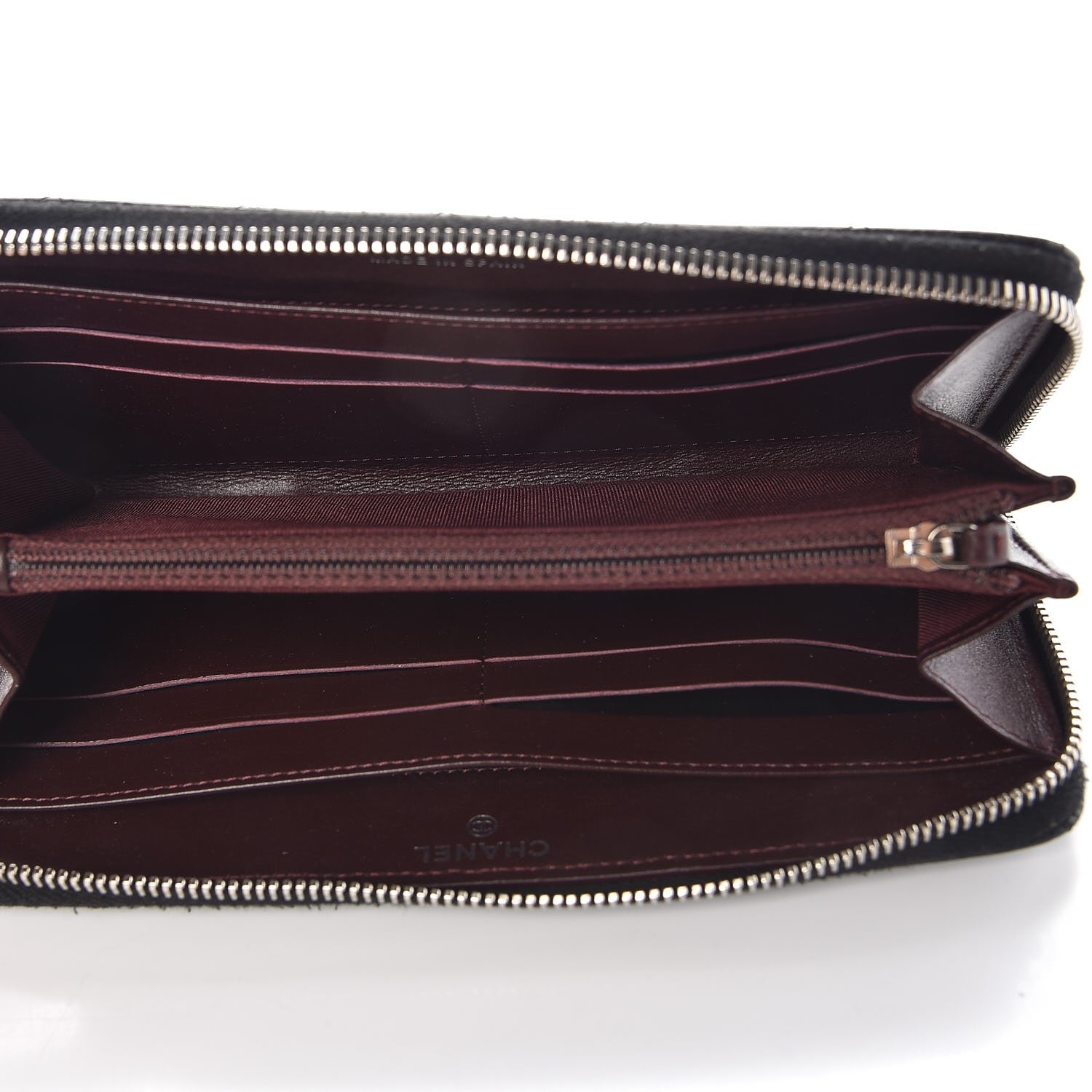 Chanel Caviar Quilted Large Gusset Zip Around Wallet Black 5 of 8
