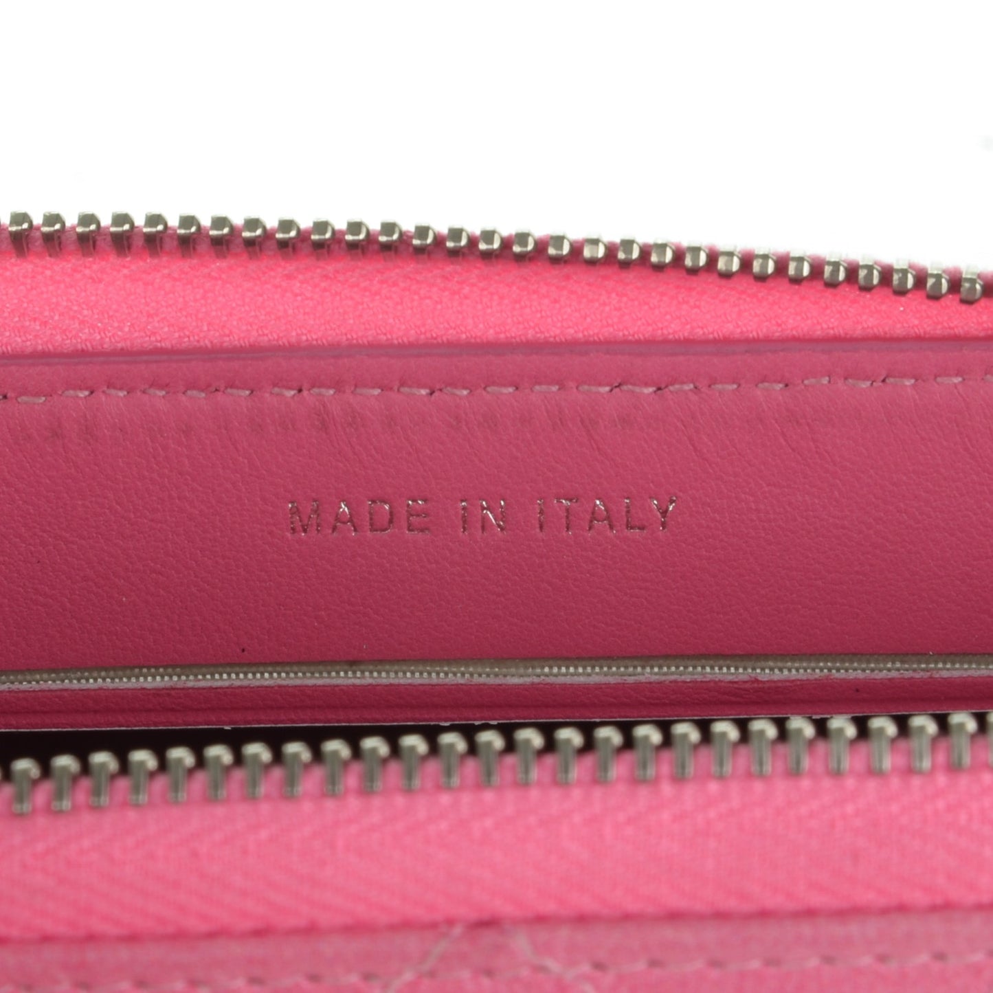 Faded Lambskin Quilted Small Zephyr Zip Around Wallet Dark Pink