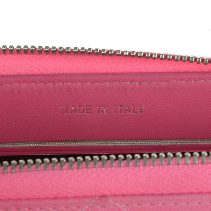 Chanel Faded Lambskin Quilted Small Zephyr Zip Around Wallet Dark Pink 7 of 8