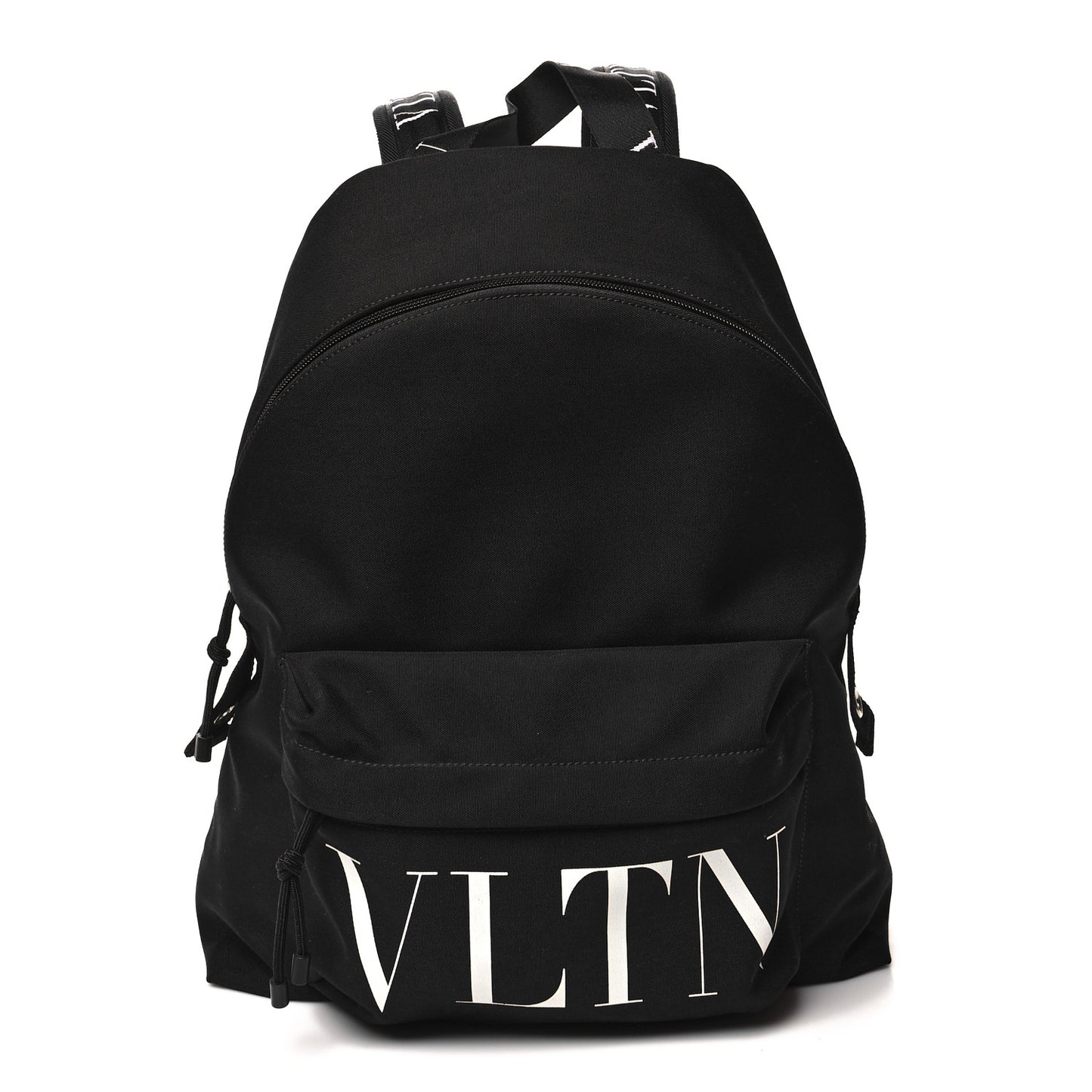 Nylon VLTN Logo Patch Backpack Black