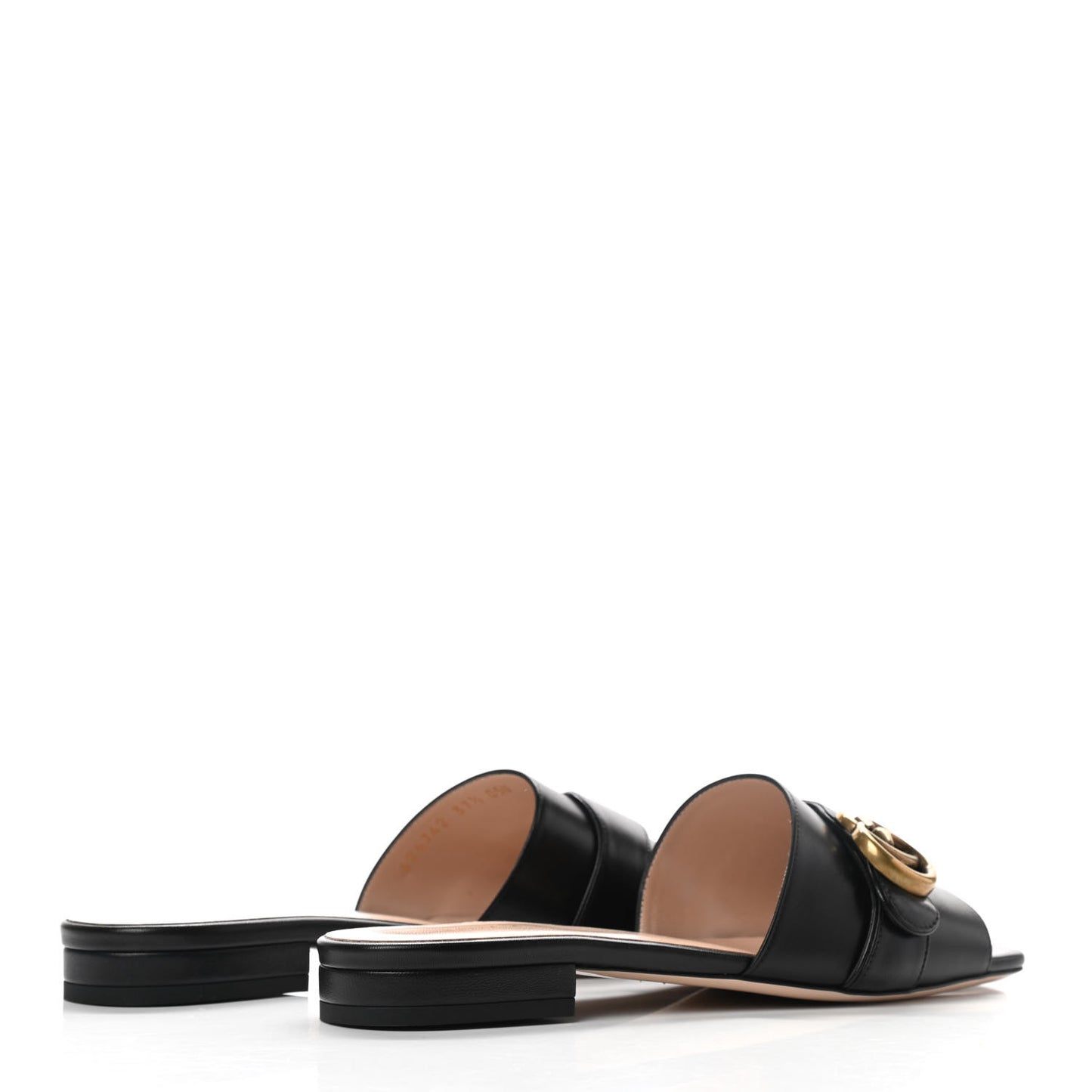 Malaga Kid GG Marmont Flat Slide Sandals 37.5 Black