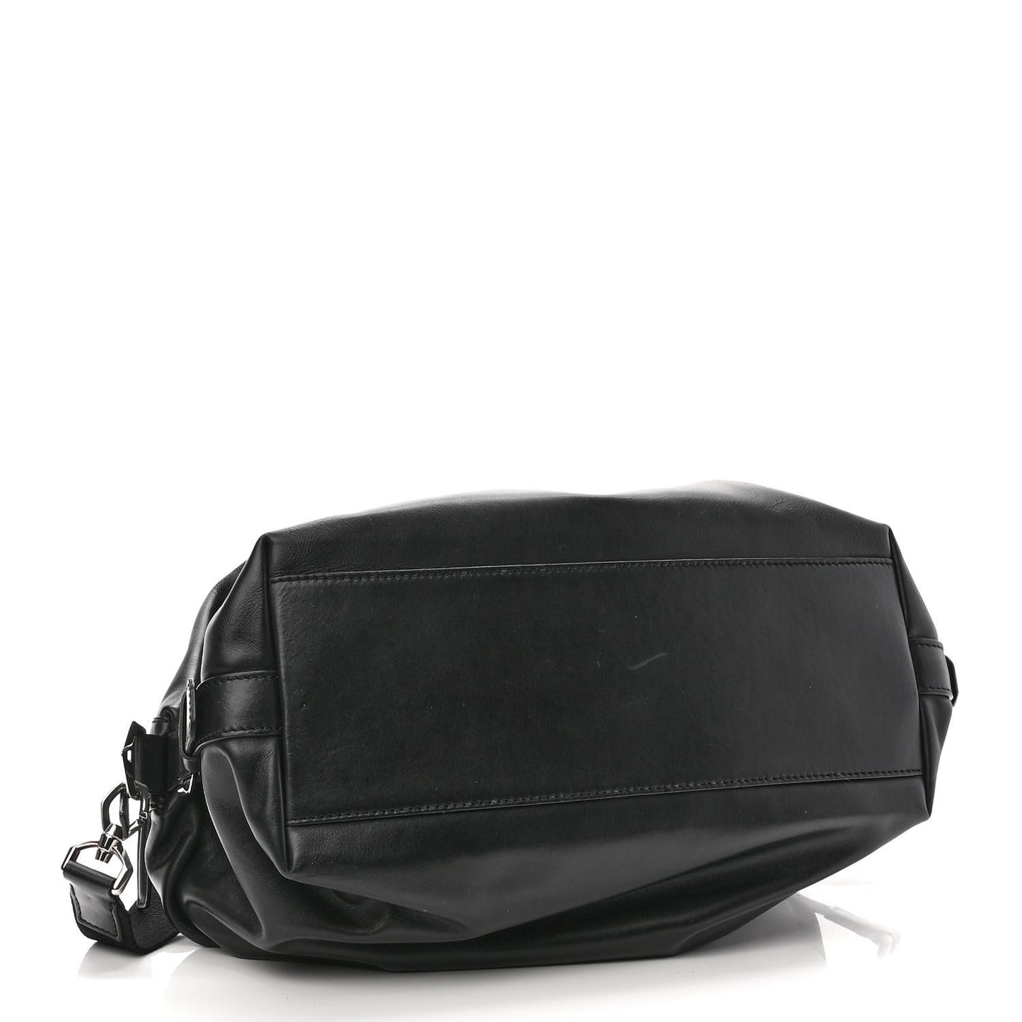 Waxed Calfskin Medium Nightingale Logo Strap Black