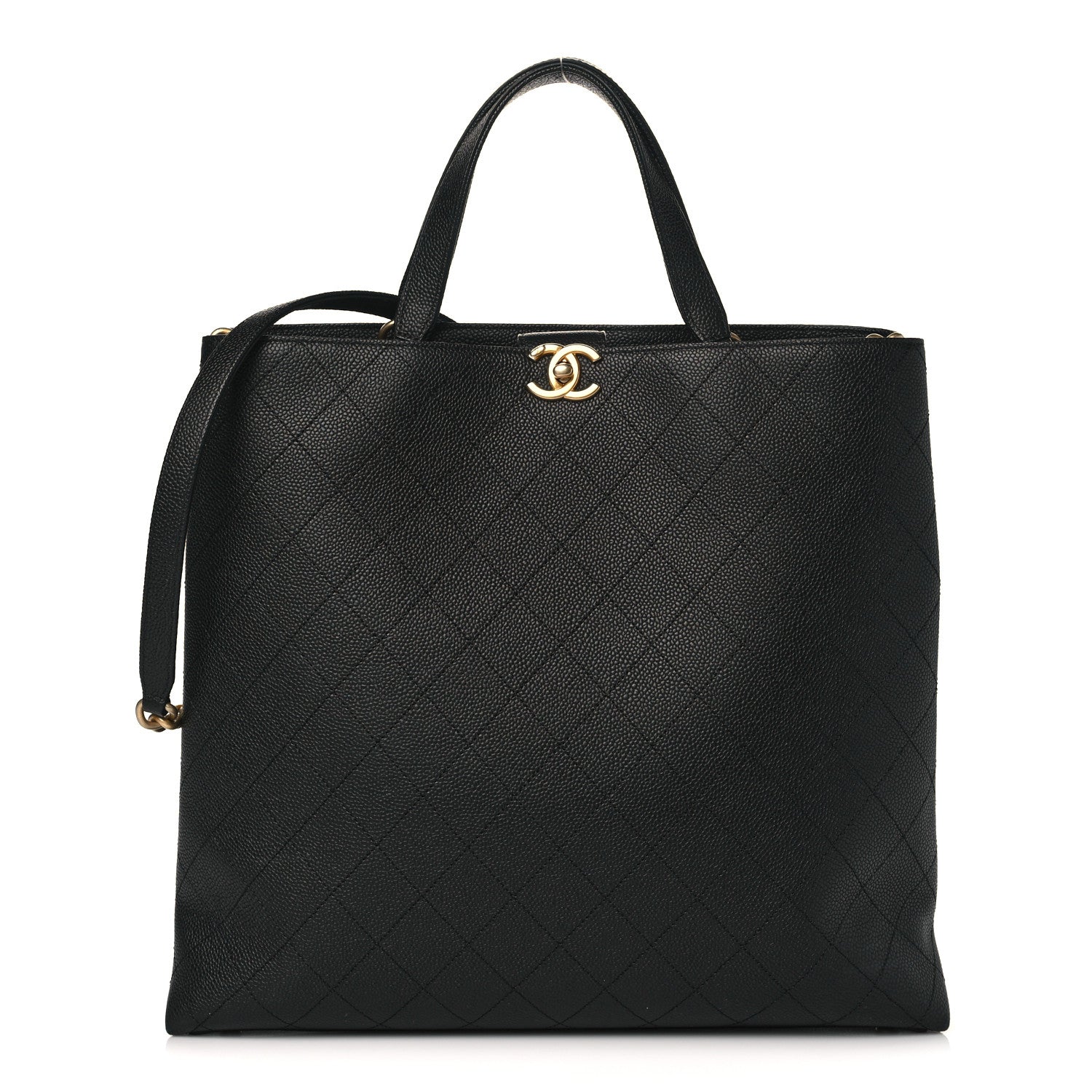Chanel Caviar Stitched Large Shopping Tote Bag Black 1 of 9