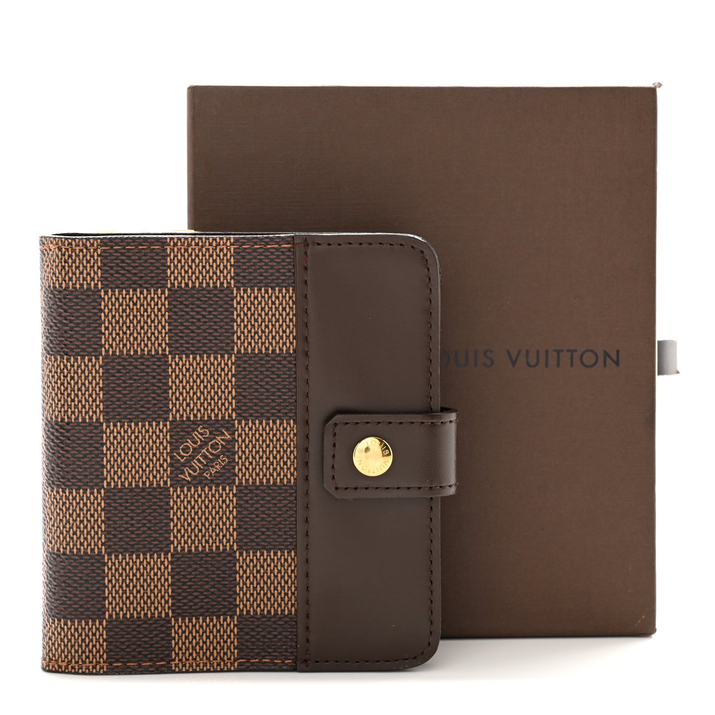 Damier Ebene Zippe Zipped Compact Wallet
