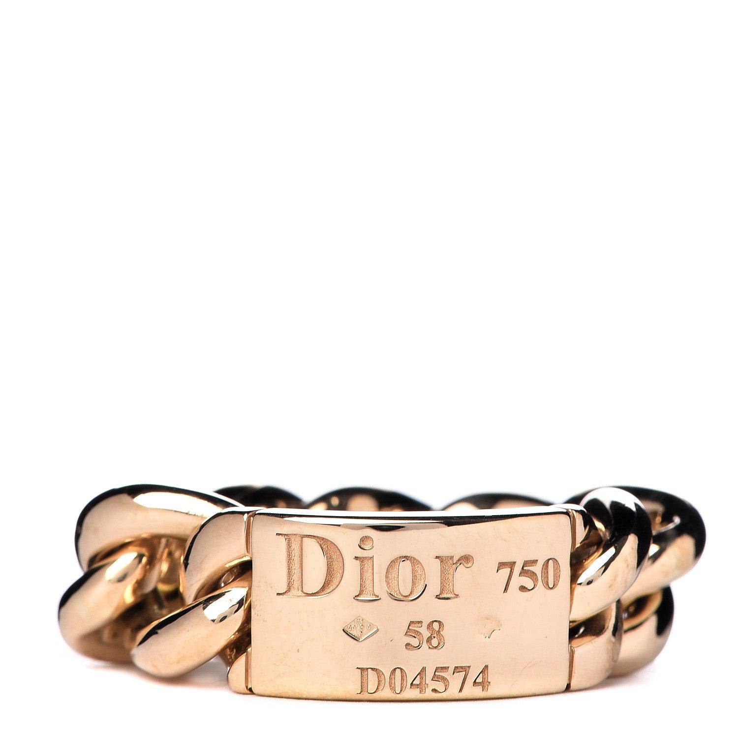 Christian Dior 18K Yellow Gold Gourmette Ring 58 8.25 1 of 3