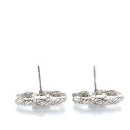 Chanel Crystal CC Twisted Earrings Silver 5 of 6
