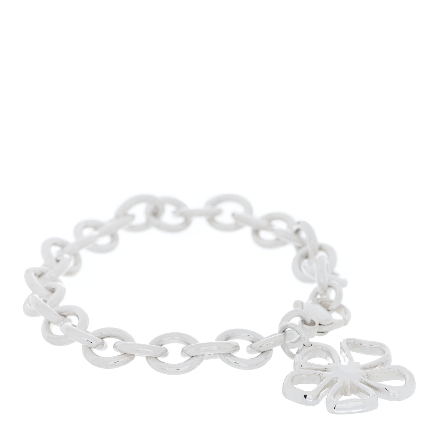 Sterling Silver Flower Charm Bracelet