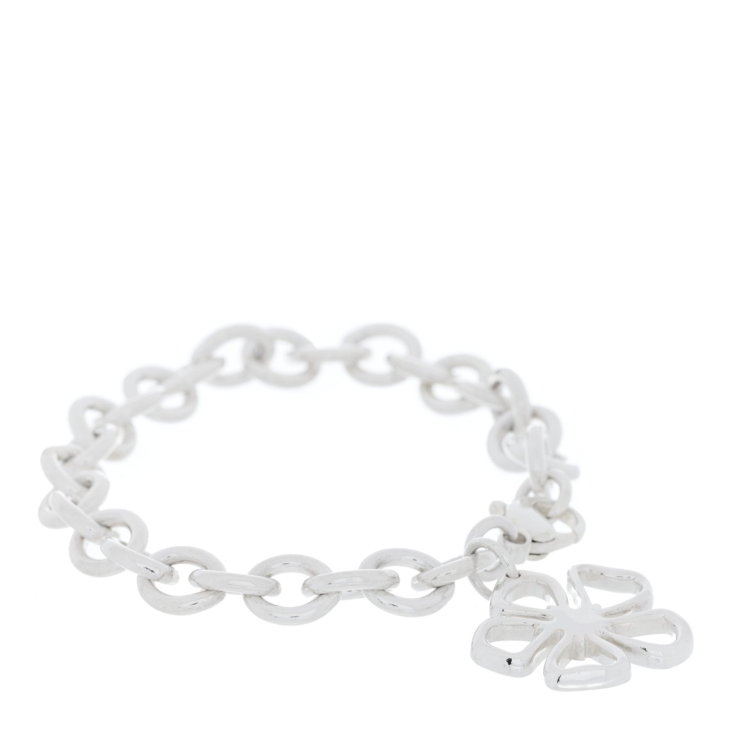 Tiffany Sterling Silver Flower Charm Bracelet 1 of 3