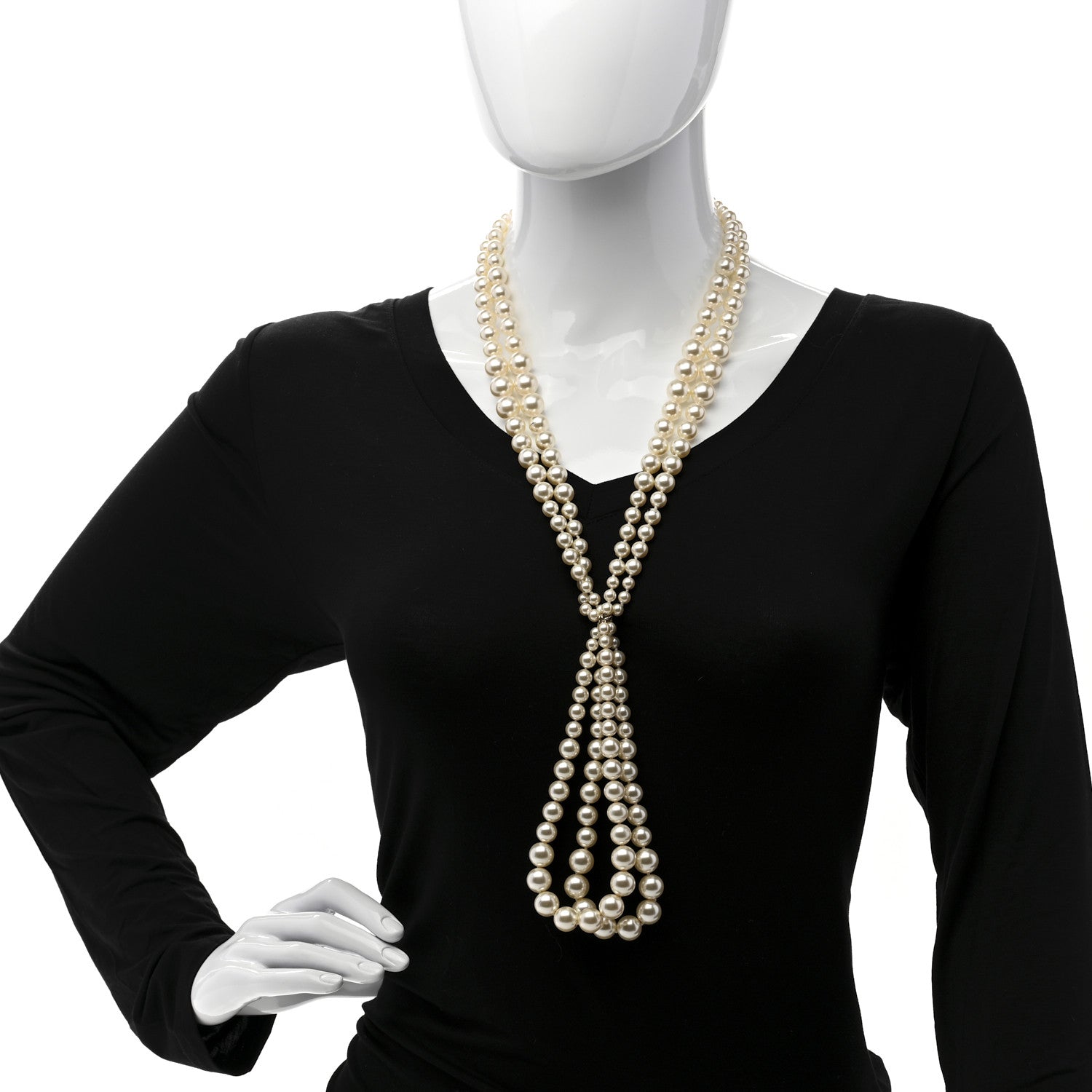 Chanel Pearl Multi Strand CC Necklace Gold 2 of 7