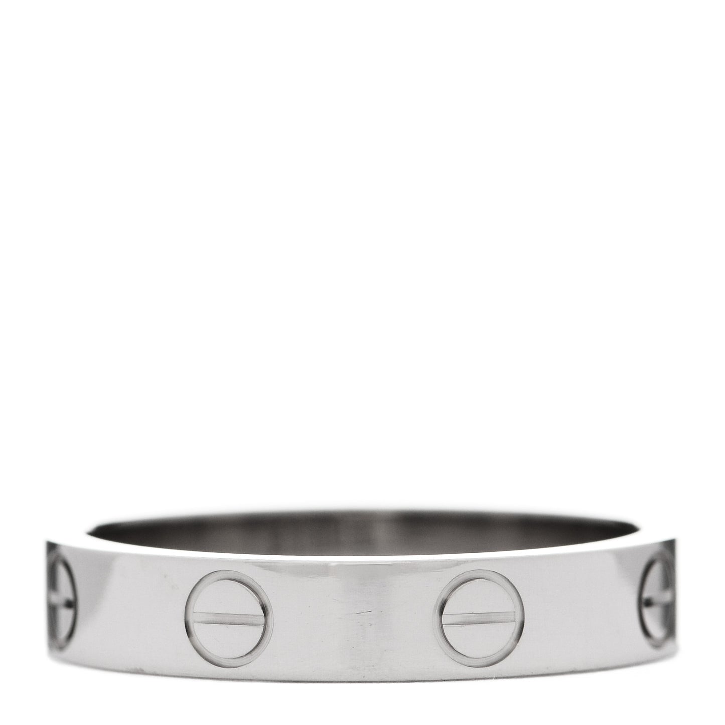 18K White Gold 3.5mm LOVE Wedding Band Ring 53 6.25