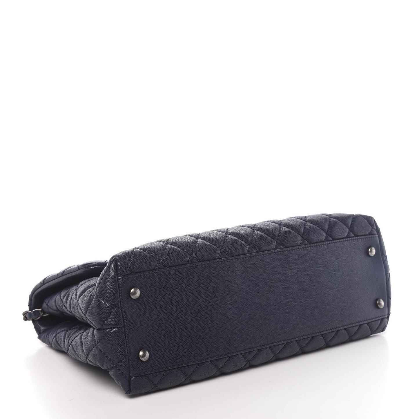 Caviar Quilted Medium Coco Handle Flap Navy Blue