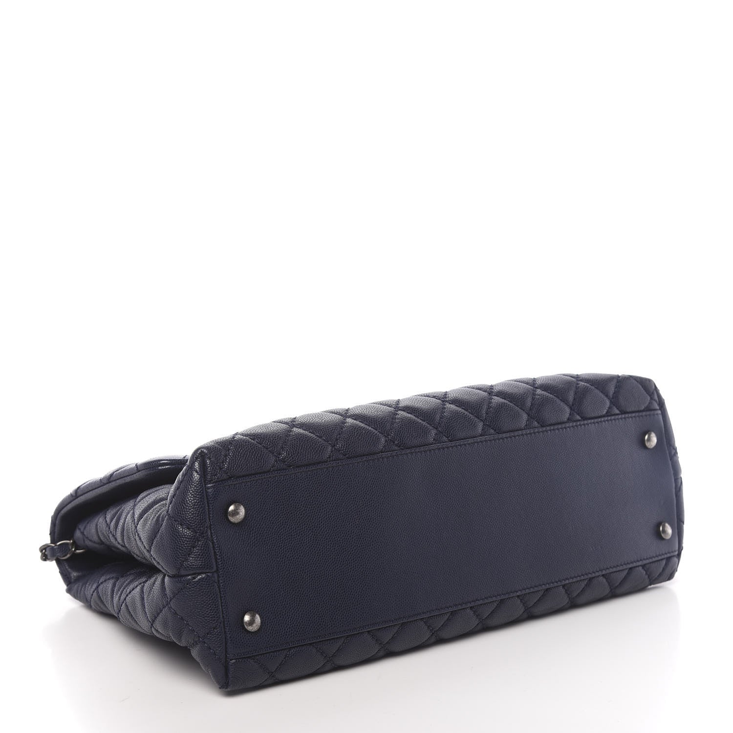 Chanel Caviar Quilted Medium Coco Handle Flap Navy Blue 4 of 11