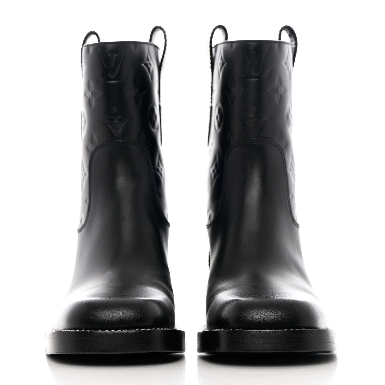 Louis Vuitton Calfskin Monogram Downtown Ankle Boots 38 Black 2 of 10
