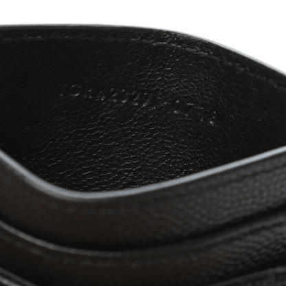 Saint Laurent Grain De Poudre Matelasse Chevron Monogram Credit Card Case Black 7 of 8
