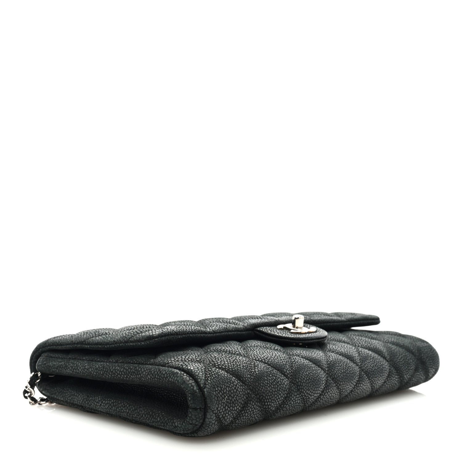 Chanel Iridescent Caviar Quilted Clutch With Chain Flap Black 4 of 9