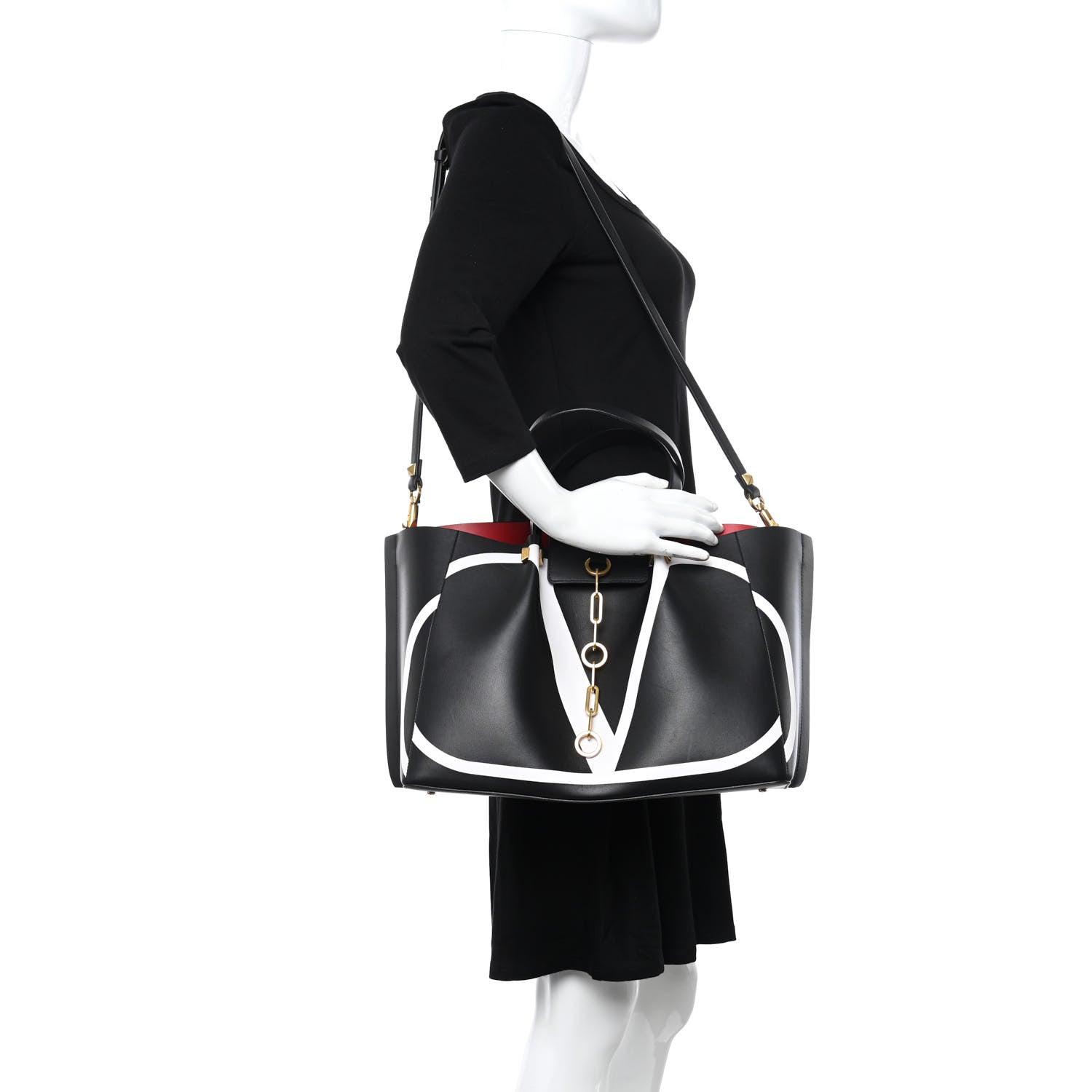 Valentino Garavani Nappa VLogo Medium Escape Tote Black 2 of 11