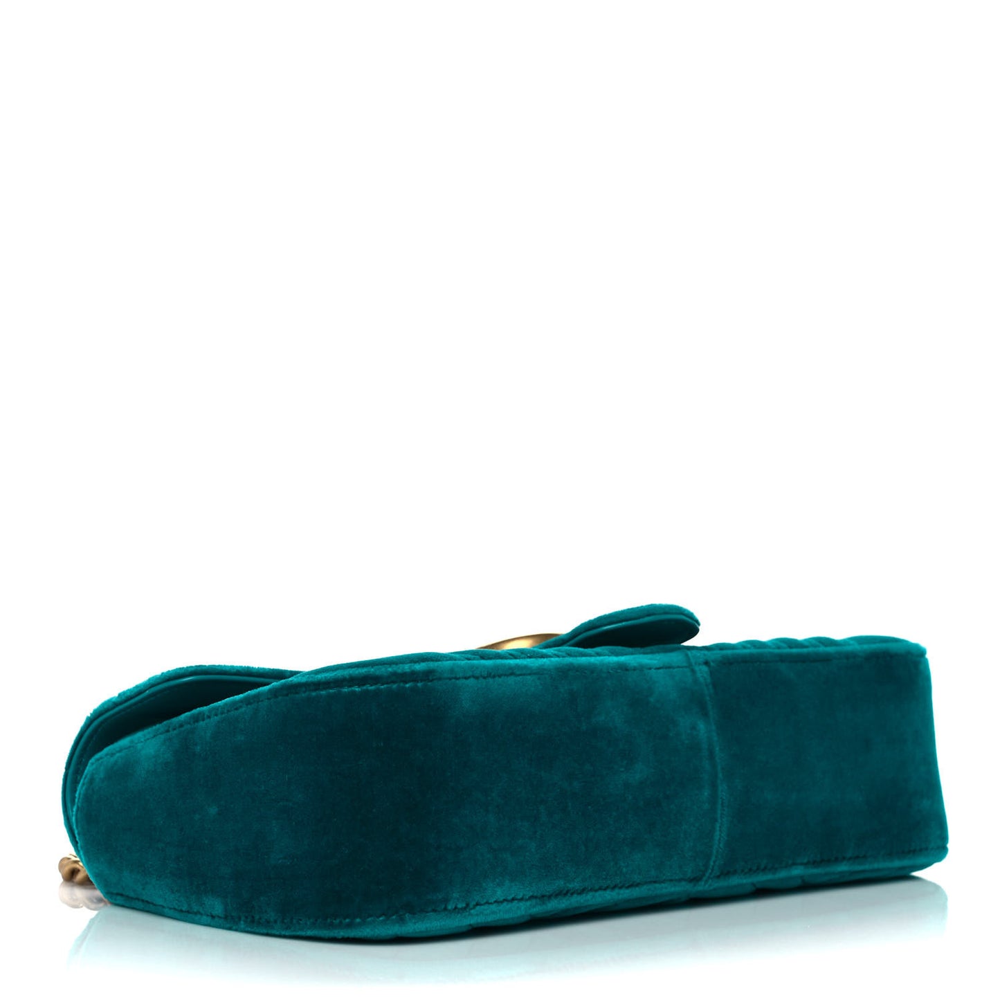 Velvet Matelasse Small GG Marmont Shoulder Bag Pavone Cyan