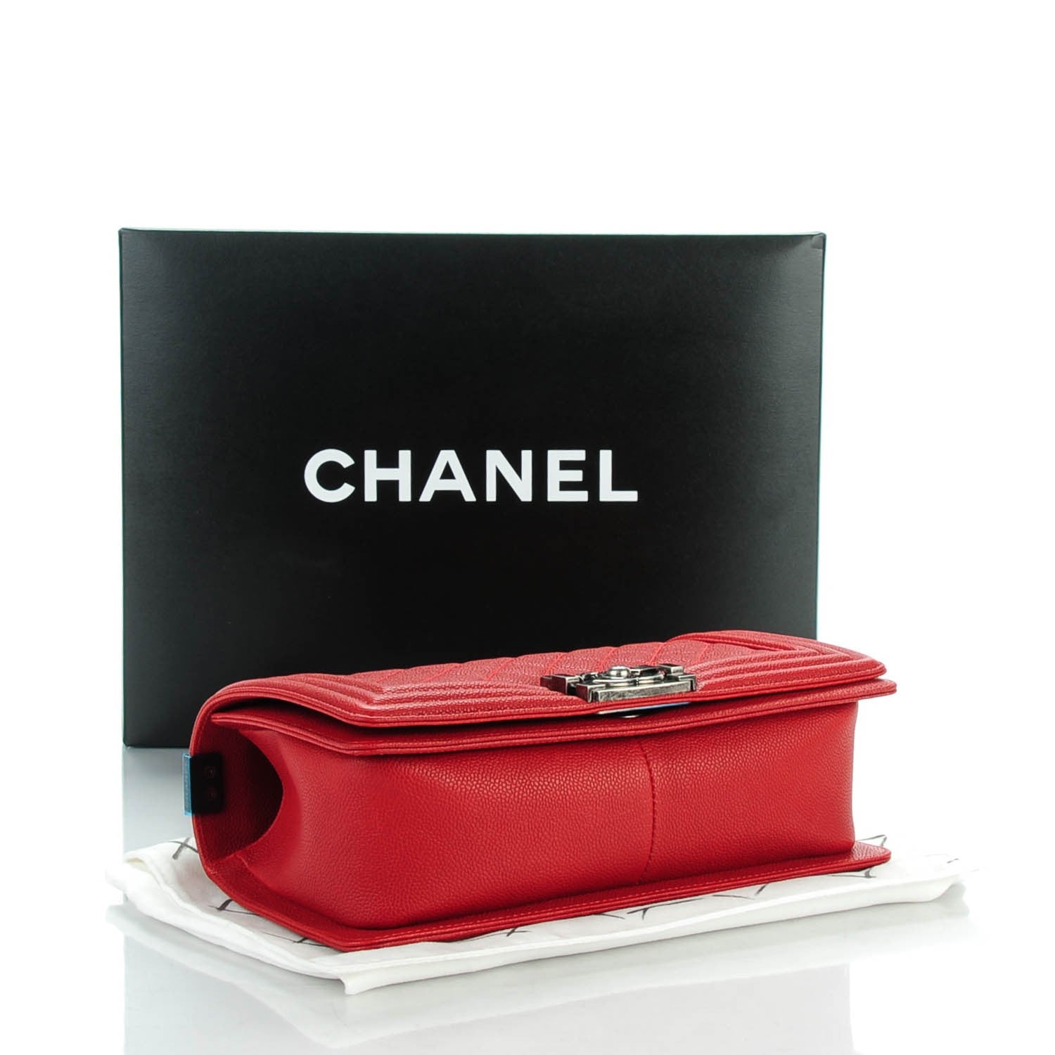 Chanel Caviar Quilted Medium Boy Flap Red 4 of 8