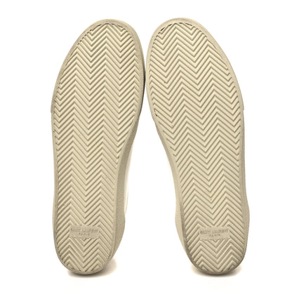 Saint Laurent Calfskin Embroidered Mens Court Classic Sneakers 45 White Black 4 of 10