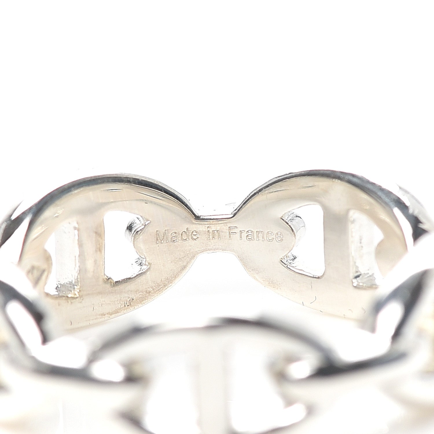 Hermes Sterling Silver PM Chaine d'Ancre Enchainee Band Ring 58 8.25 7 of 8