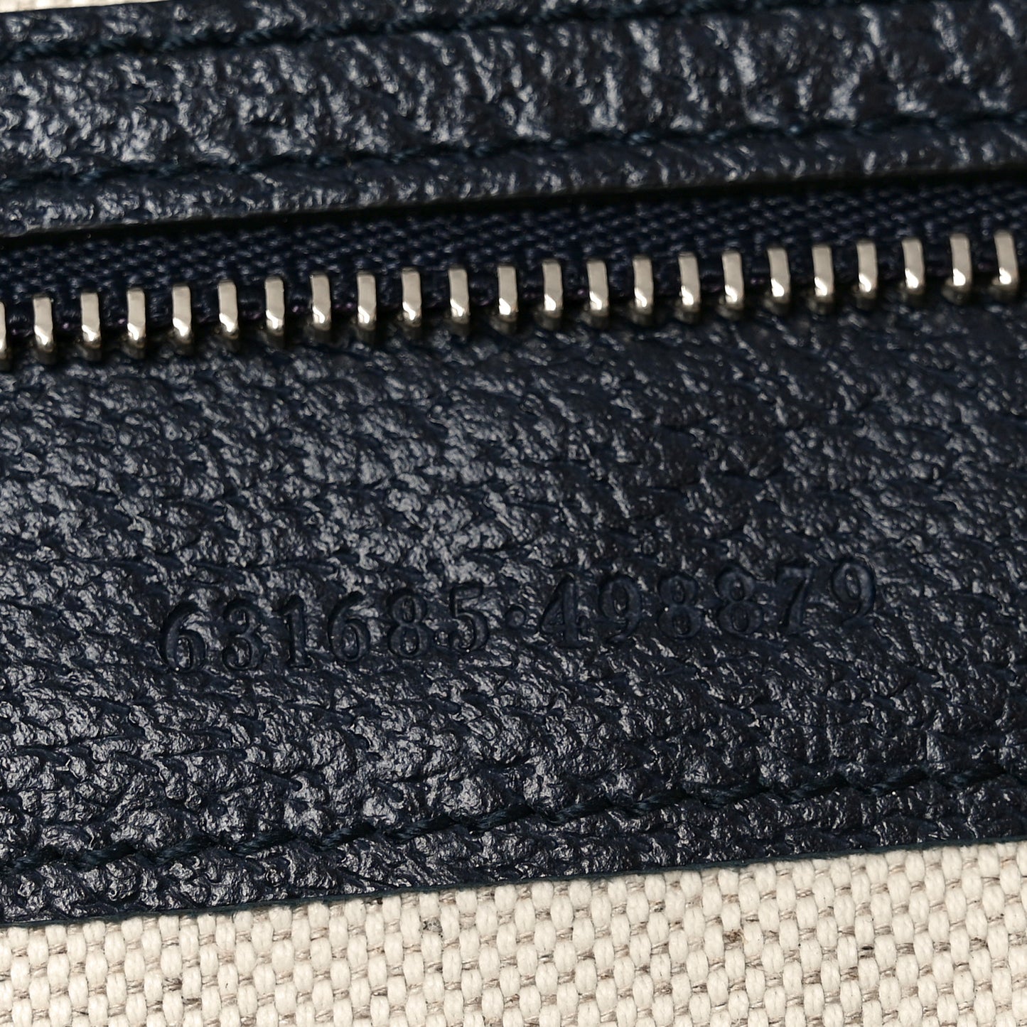 GG Supreme Monogram Textured Calfskin Web Medium Ophidia Shopping Tote Beige Blue