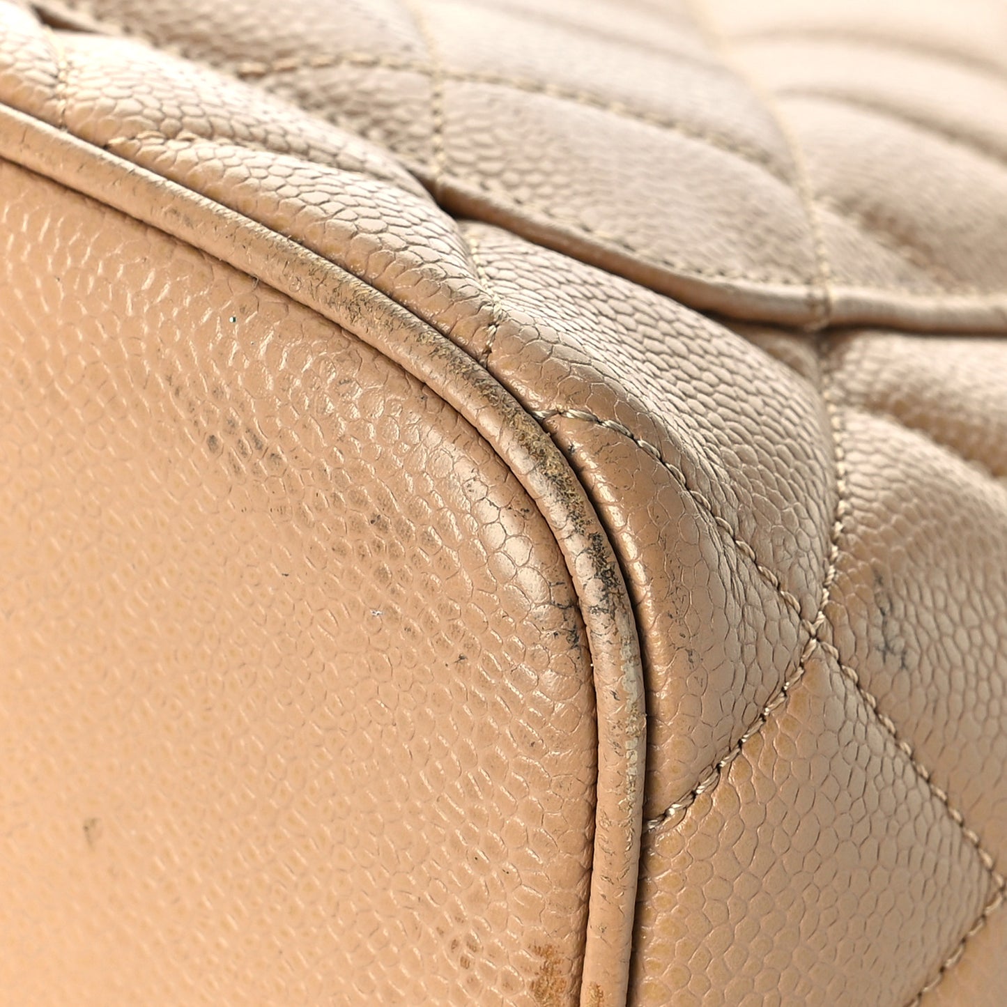Caviar Quilted Medallion Tote Beige