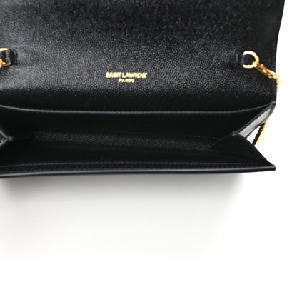 Saint Laurent Grain de Poudre Uptown Chain Wallet Black 5 of 9