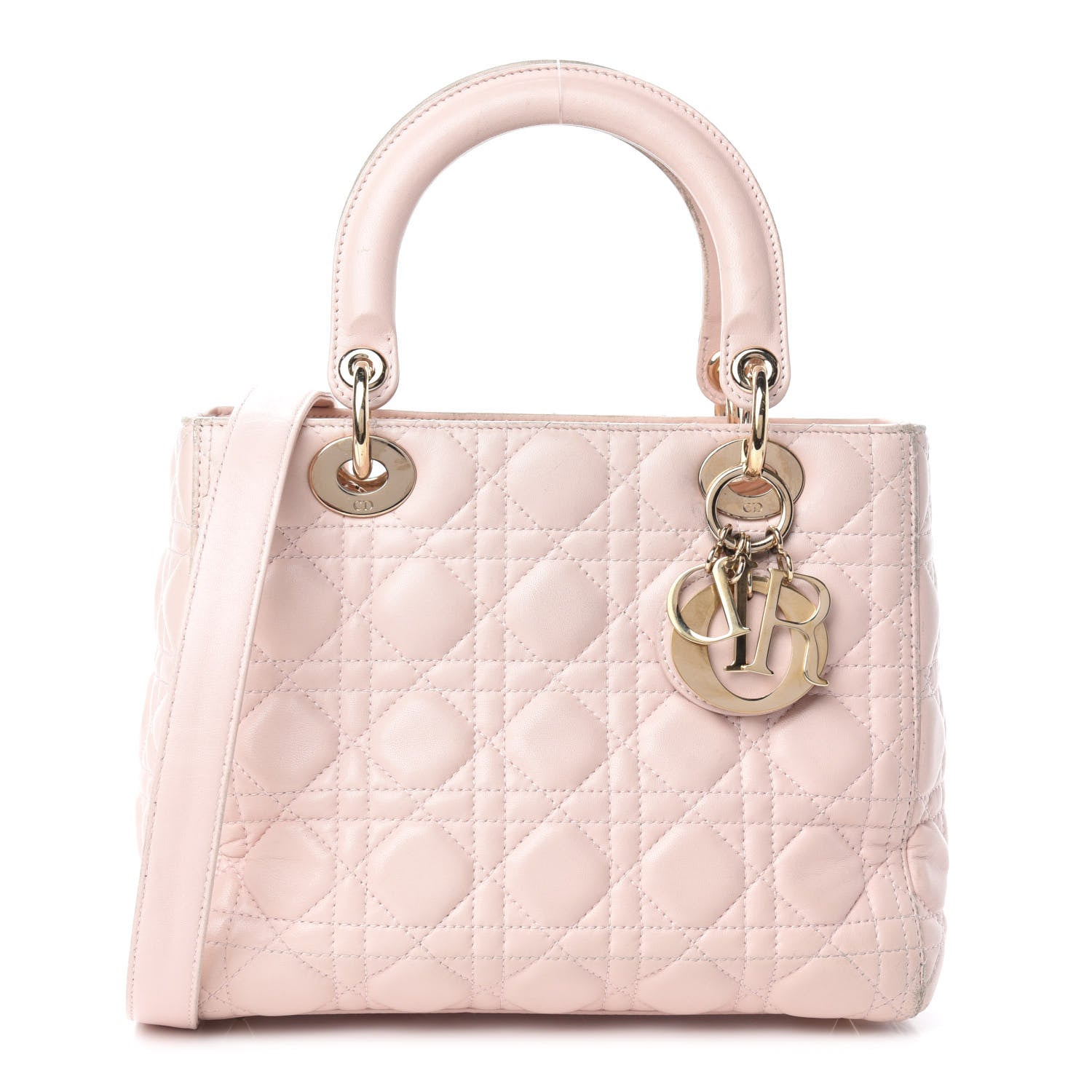 Christian Dior Lambskin Cannage Medium Lady Dior Light Pink 1 of 19
