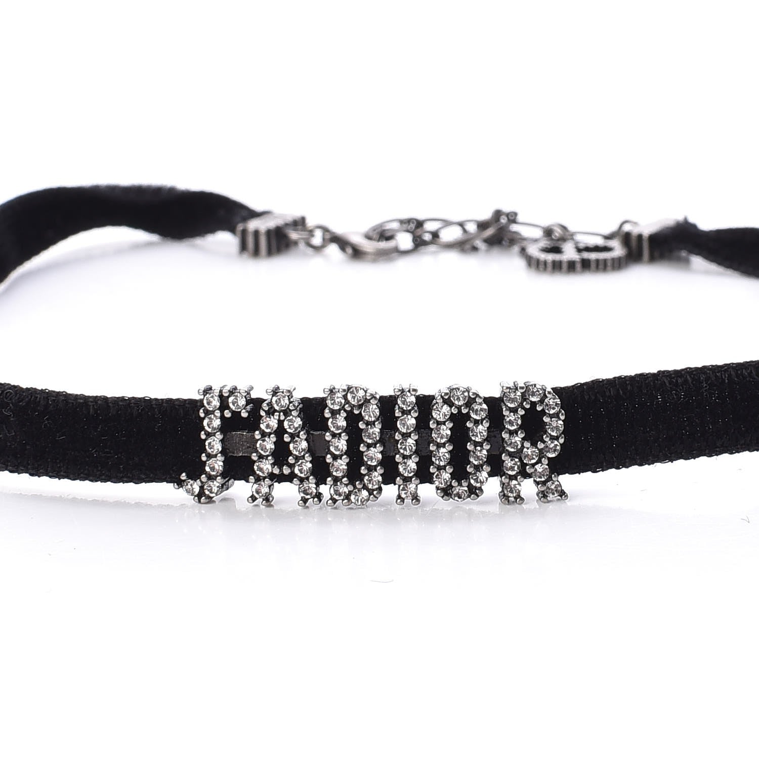 Christian Dior Velvet Crystal J’Adior Choker Necklace Black 3 of 6