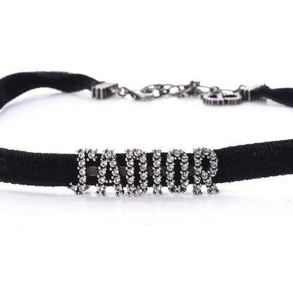 Christian Dior Velvet Crystal J’Adior Choker Necklace Black 3 of 6