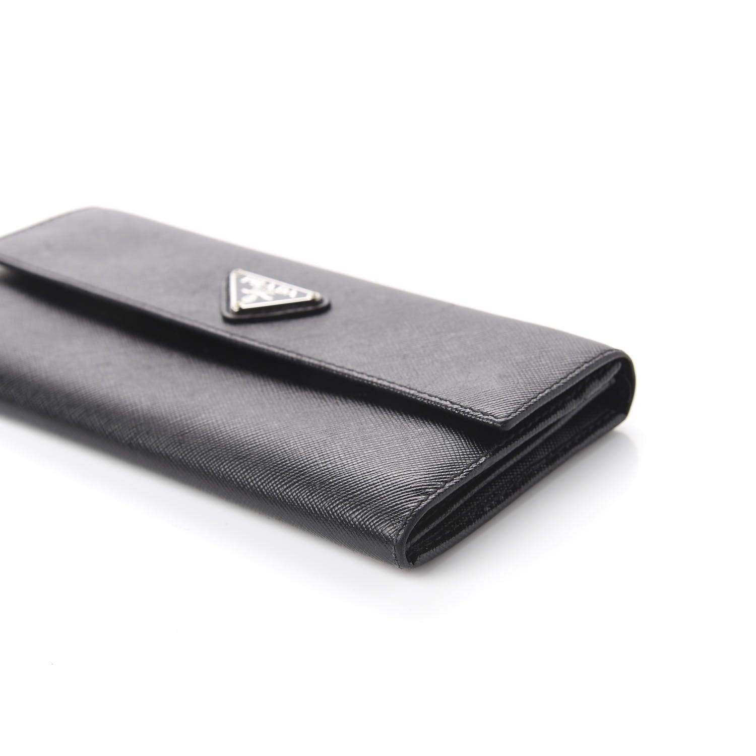 Prada Saffiano Continental Flap Wallet Black 8 of 9