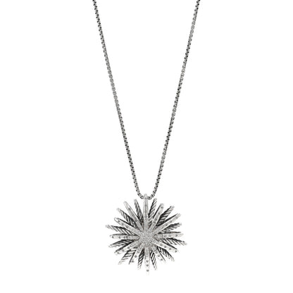 David Yurman Sterling Silver Diamond Large Starburst Pendant Necklace 1 of 4