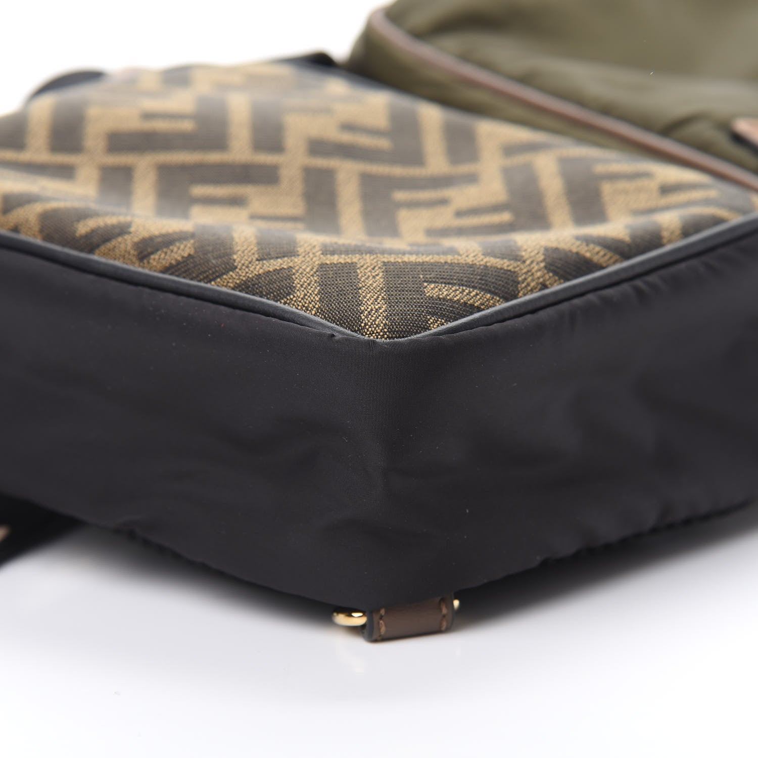 Fendi Nylon Dolmias Vitello Grace FF Multi Pouch Belt Bag Military Brown Tortora 10 of 12