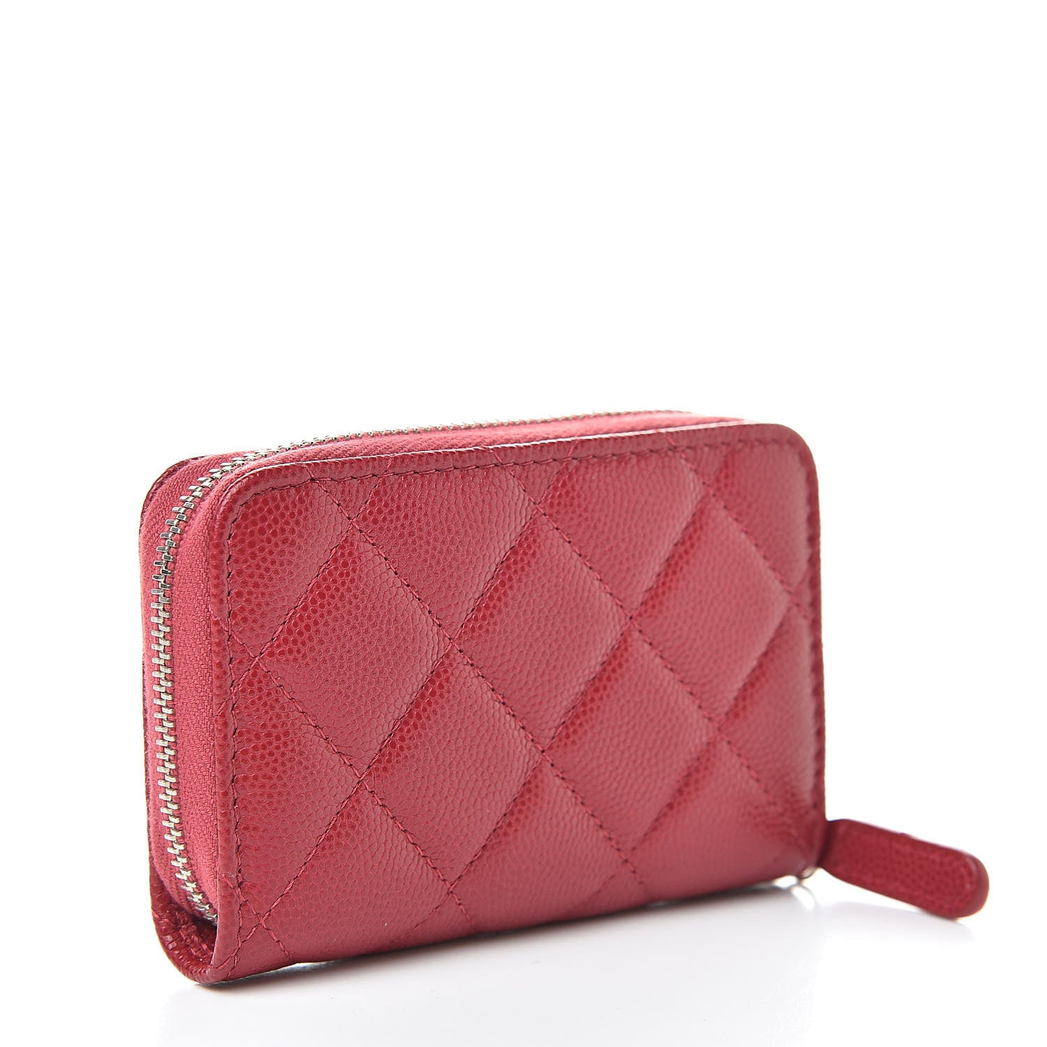 Chanel Caviar Quilted Zip Coin Purse Dark Pink 3 of 7